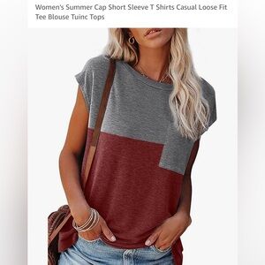 Cysincos Women's Summer Cap Short Sleeve T Shirt XL